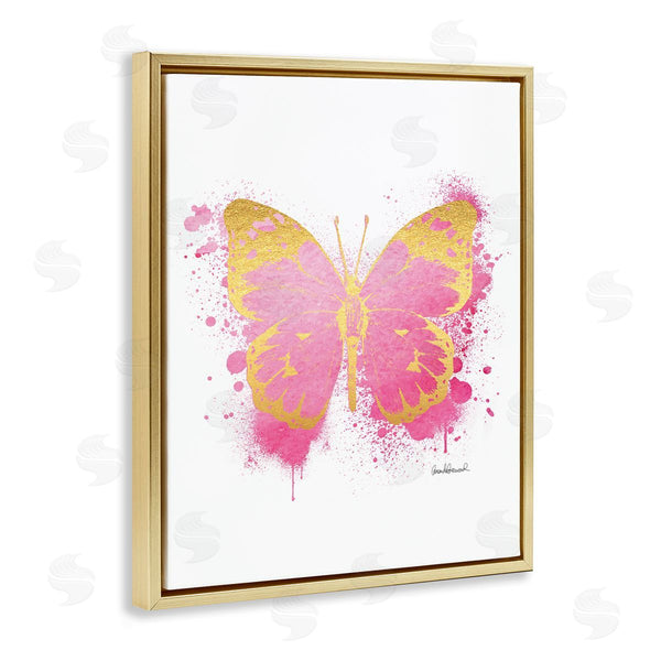 Stupell Industries Amanda Greenwood | Hot Pink Butterfly Glam Paint Splatter