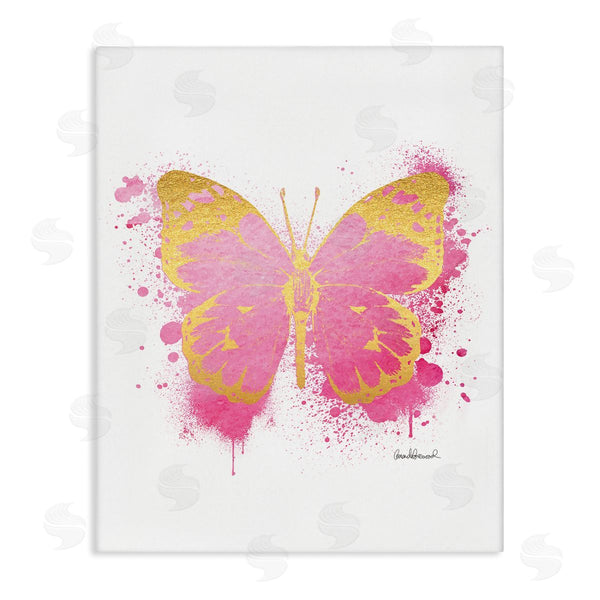 stupell industries Amanda Greenwood | Hot Pink Butterfly Glam Paint Splatter