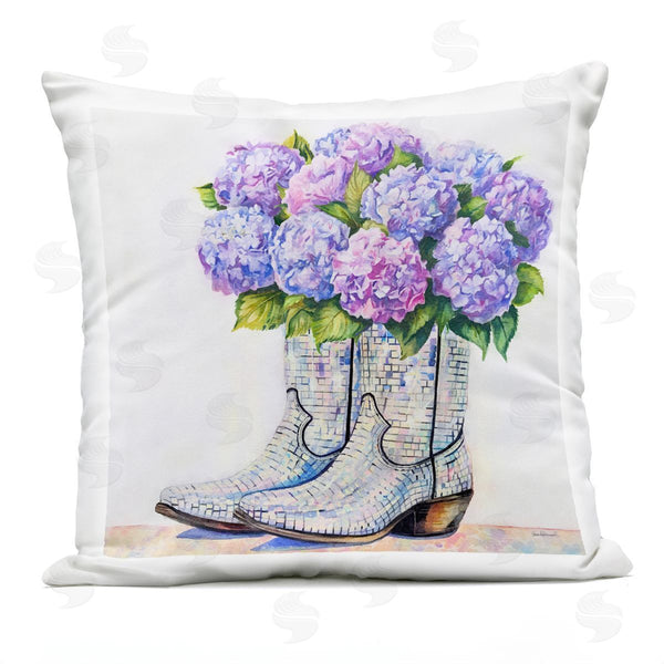 Stupell Industries Amanda Greenwood | Hydrangea Filled Cowgirl Boots Printed Throw Pillow