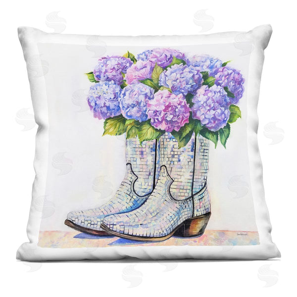 stupell industries Amanda Greenwood | Hydrangea Filled Cowgirl Boots Printed Throw Pillow