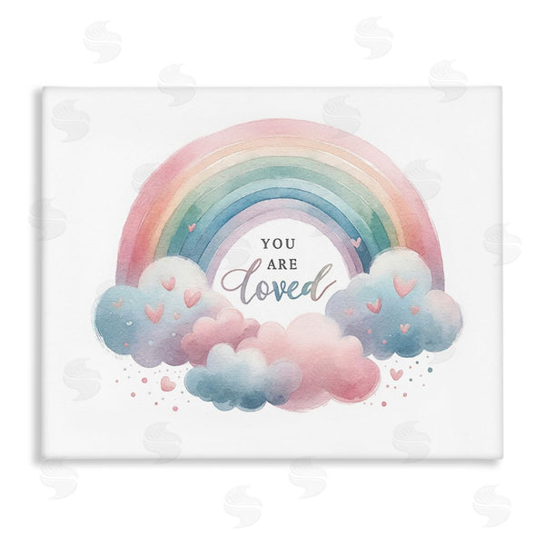 stupell industries Amanda Greenwood | Loved with Pastel Rainbow Wall Art