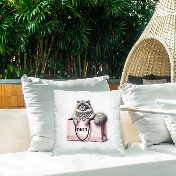 Stupell Industries Amanda Greenwood | Lovely Cat In Shopping Bag Printed Throw Pillow