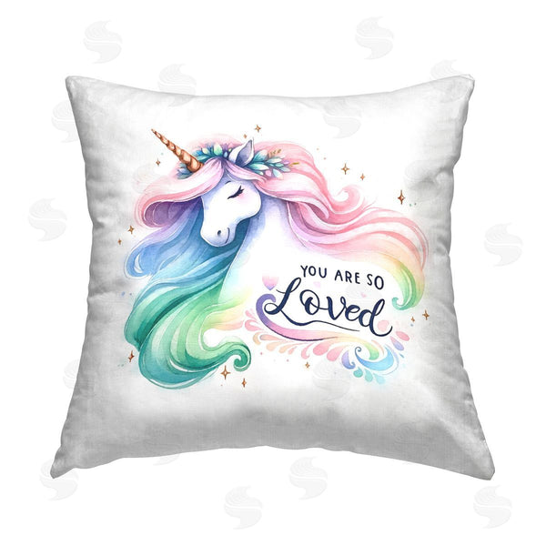 stupell industries Amanda Greenwood | Loving Pastel Unicorn Printed Throw Pillow