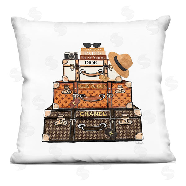 stupell industries Amanda Greenwood | Luxury Travel Luggages Printed Throw Pillow