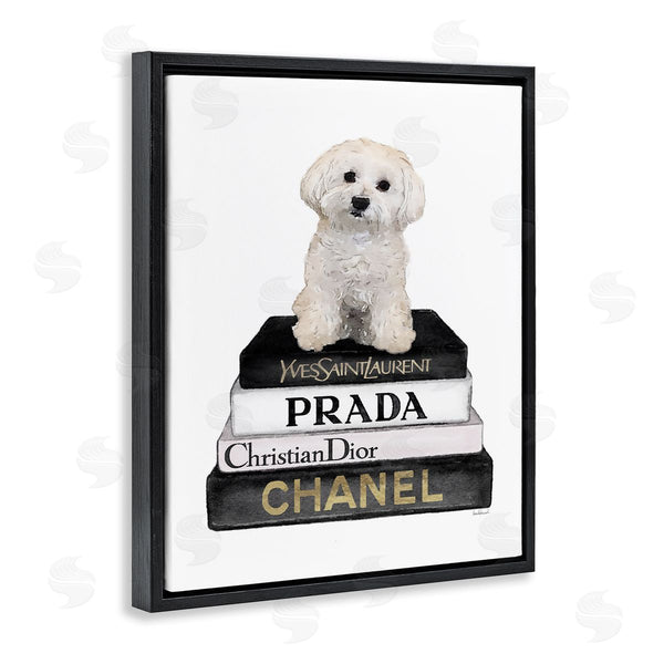 Stupell Industries Amanda Greenwood | Maltese Dog Glam Pet Fashion Bookstack Wall Art