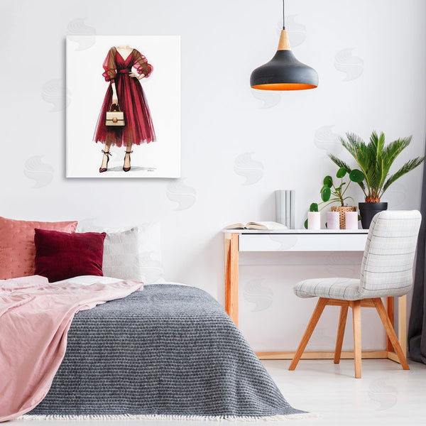 Stupell Industries Amanda Greenwood | Maroon Fashion Gown Wall Art