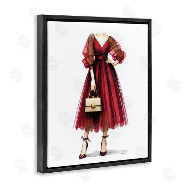 Stupell Industries Amanda Greenwood | Maroon Fashion Gown Wall Art