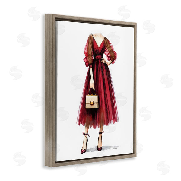 Stupell Industries Amanda Greenwood | Maroon Fashion Gown Wall Art