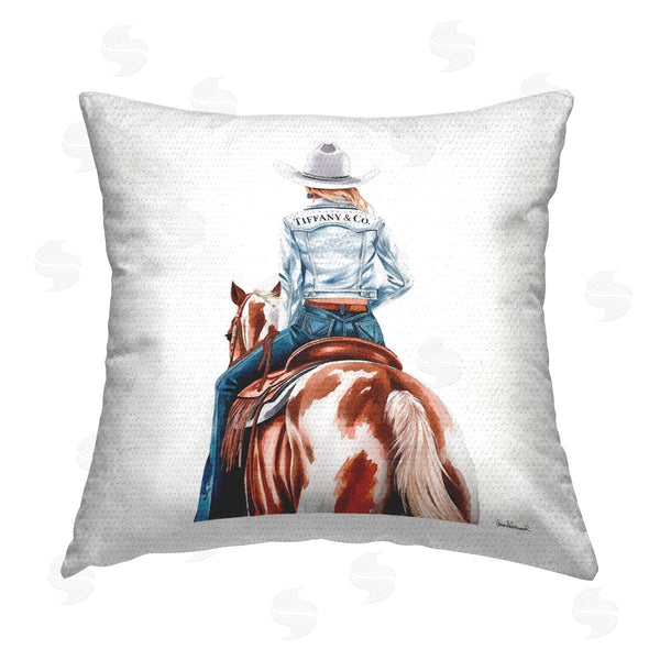 Stupell Industries Amanda Greenwood | Mod Cowgirl On Horse Printed Throw Pillow