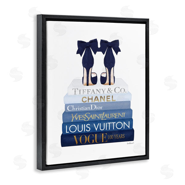 Stupell Industries Amanda Greenwood | Navy Blue Heels Chic Bookstack