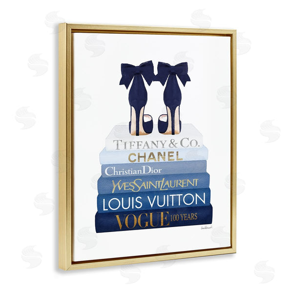 Stupell Industries Amanda Greenwood | Navy Blue Heels Chic Bookstack