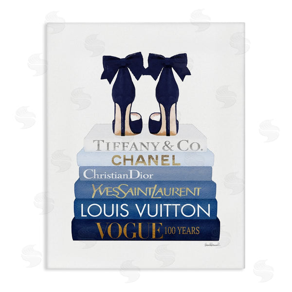 stupell industries Amanda Greenwood | Navy Blue Heels Chic Bookstack