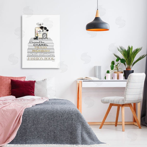 Stupell Industries Amanda Greenwood | Neat Bookstack With Makeup Wall Art