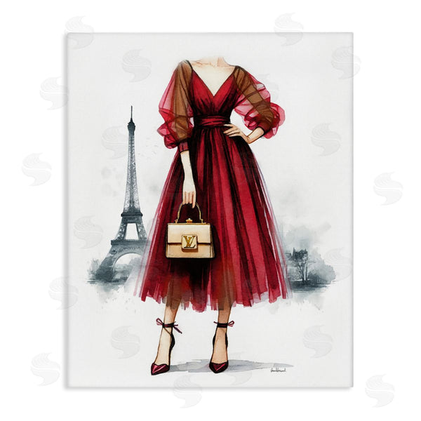 stupell industries Amanda Greenwood | Parisian Girl in Dress Wall Art