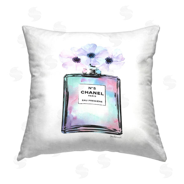 stupell industries Amanda Greenwood | Pastel Perfume Bottle Floral Pastel Printed Throw Pillow