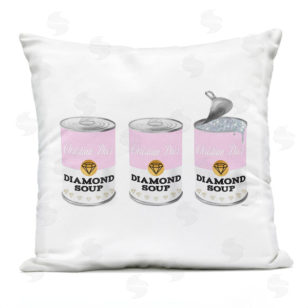 Stupell Industries Amanda Greenwood | Pastel Pink Fashion Diamond Soup Can Printed Throw Pillow
