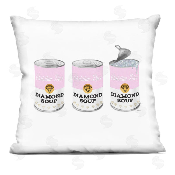 stupell industries Amanda Greenwood | Pastel Pink Fashion Diamond Soup Can Printed Throw Pillow