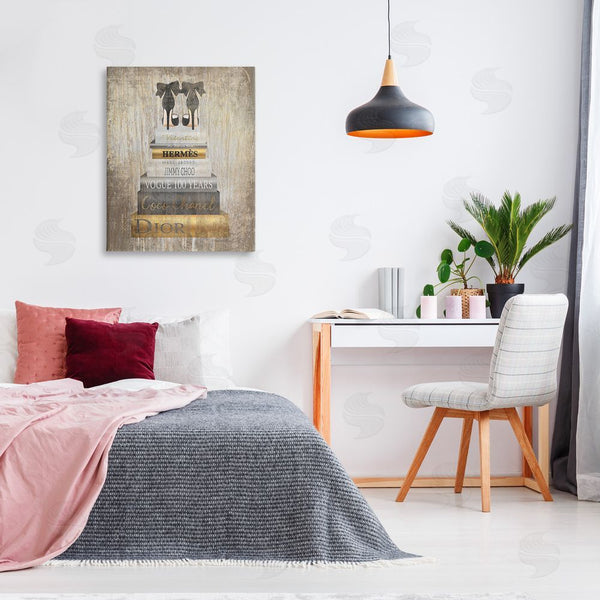 Stupell Industries Amanda Greenwood | Patterned Glam Bookstack Wall Art