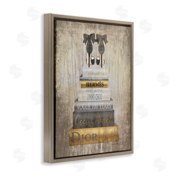 Stupell Industries Amanda Greenwood | Patterned Glam Bookstack Wall Art