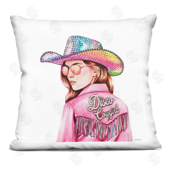 stupell industries Amanda Greenwood | Pink Disco Cowgirl Printed Throw Pillow