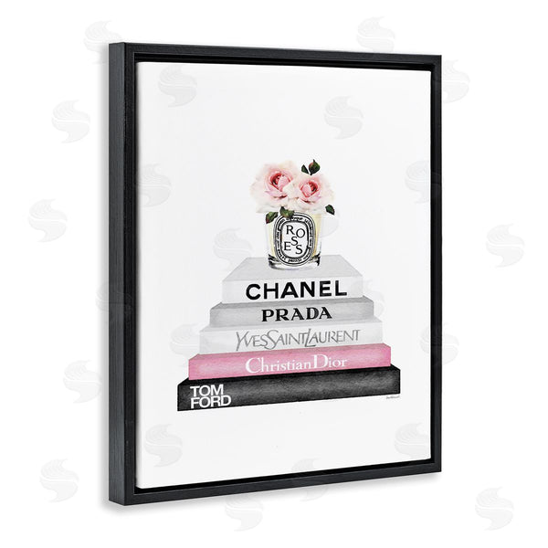Stupell Industries Amanda Greenwood | Pink Flower Black Bookstack