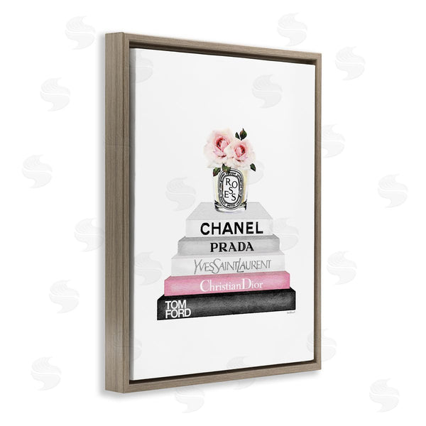 Stupell Industries Amanda Greenwood | Pink Flower Black Bookstack