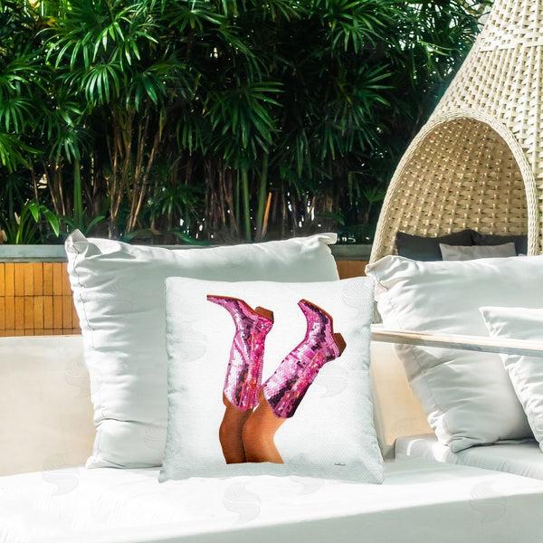 Stupell Industries Amanda Greenwood | Pink Glam Cowgirl Boots Printed Throw Pillow