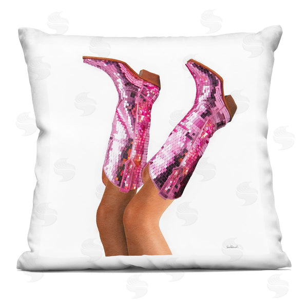 stupell industries Amanda Greenwood | Pink Glam Cowgirl Boots Printed Throw Pillow