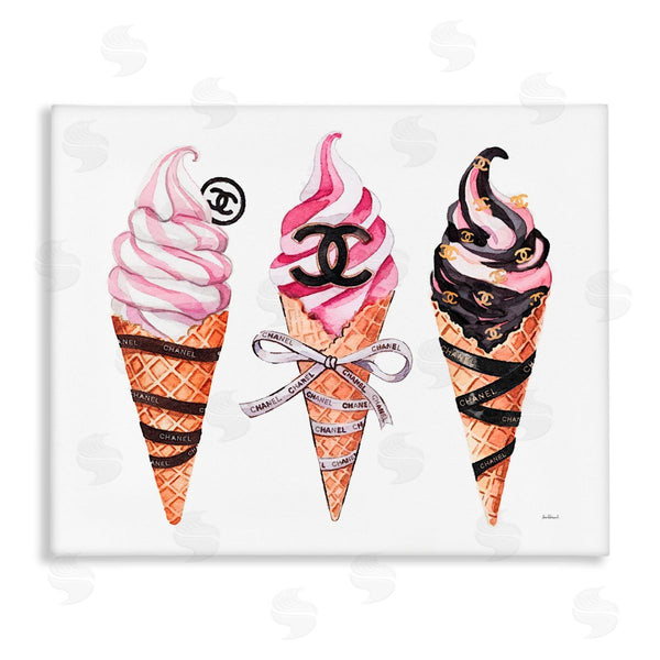 stupell industries Amanda Greenwood | Pink Glam Ice Cream Trio Wall Art