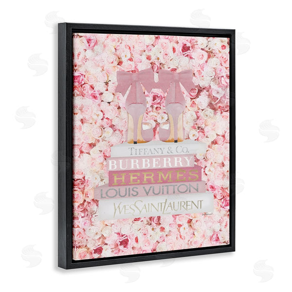 Stupell Industries Amanda Greenwood | Pink Heel Bookstack Over Roses