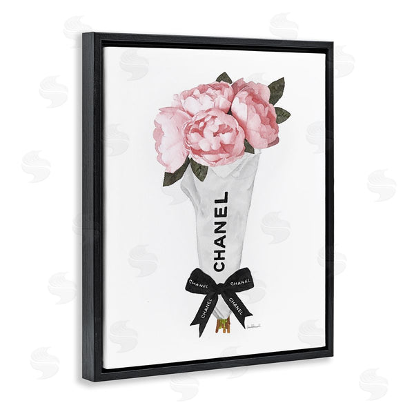 Stupell Industries Amanda Greenwood | Pink Peonies Flower Bouquet Glam Fashion Bow Wall Art