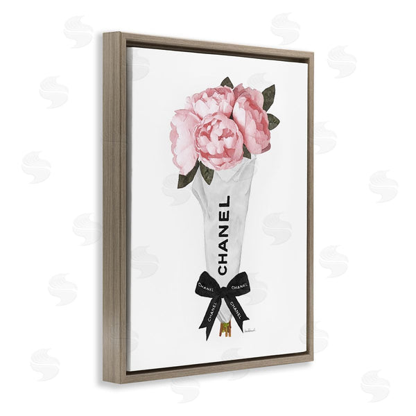 Stupell Industries Amanda Greenwood | Pink Peonies Flower Bouquet Glam Fashion Bow Wall Art