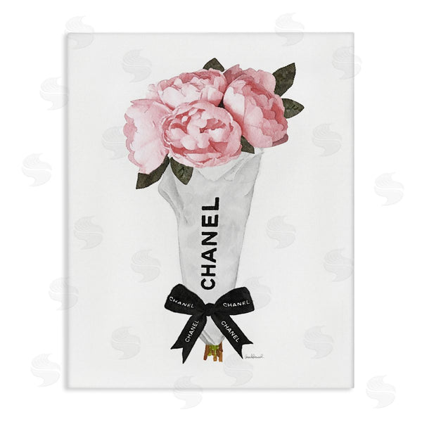 stupell industries Amanda Greenwood | Pink Peonies Flower Bouquet Glam Fashion Bow Wall Art