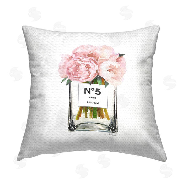 Stupell Industries Amanda Greenwood | Pink Peonies Trendy Perfume Bouquet Printed Throw Pillow