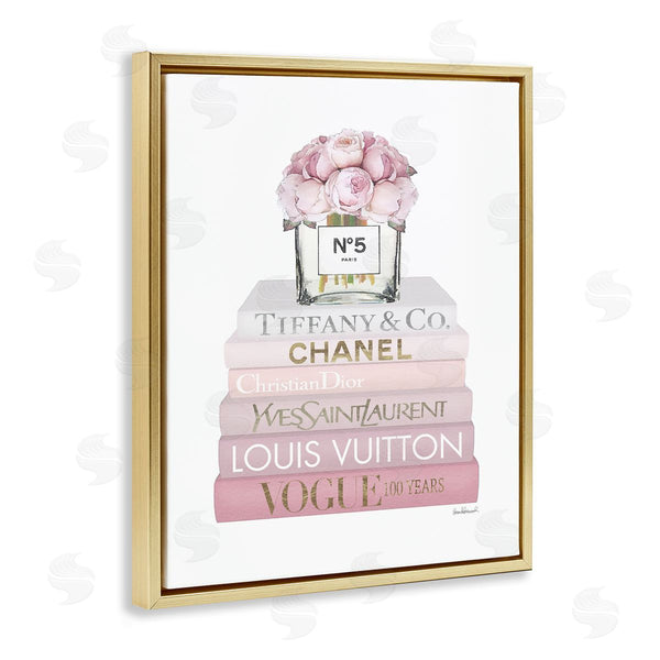 Stupell Industries Amanda Greenwood | Pink Rose Bouquet Bookstack