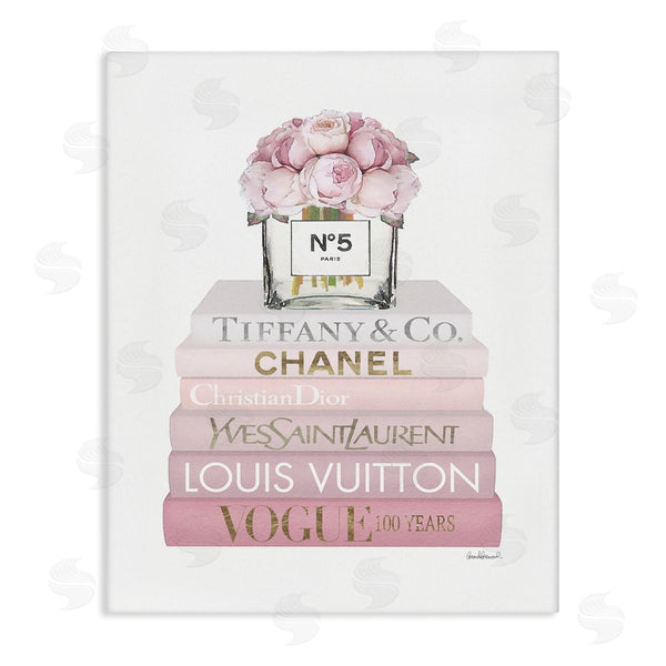 stupell industries Amanda Greenwood | Pink Rose Bouquet Bookstack