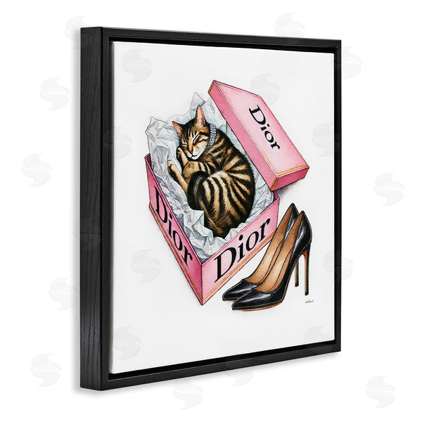 Stupell Industries Amanda Greenwood | Pink Shoebox With Kitten Wall Art