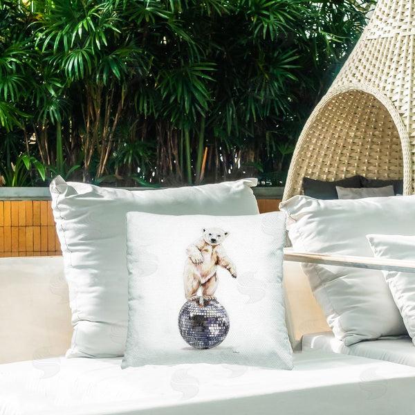 Stupell Industries Amanda Greenwood | Polar Bear On Disco Ball Printed Throw Pillow