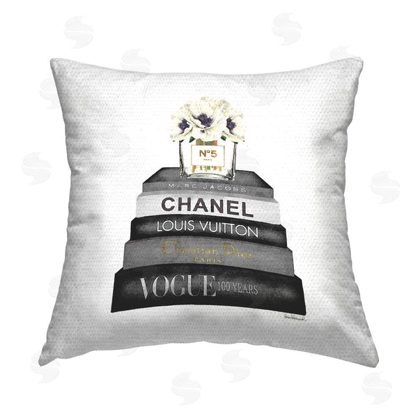 Stupell Industries Amanda Greenwood | Poppy Blossoms Chic Fashion Books Printed Throw Pillow