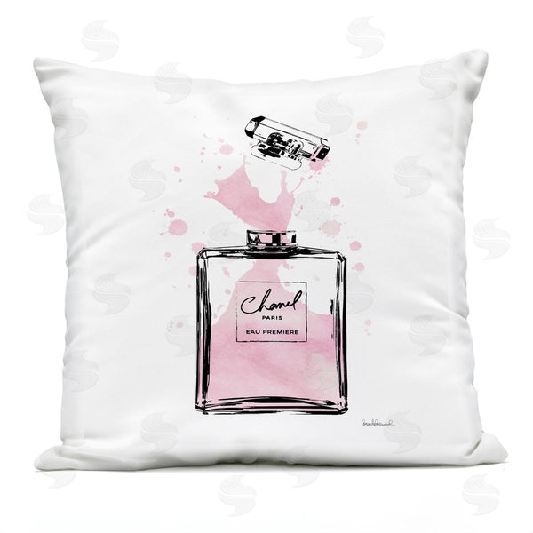 Stupell Industries Amanda Greenwood | Pretty Pink Watercolor Perfume Bottle Splash Printed Throw Pillow