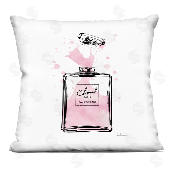 stupell industries Amanda Greenwood | Pretty Pink Watercolor Perfume Bottle Splash Printed Throw Pillow