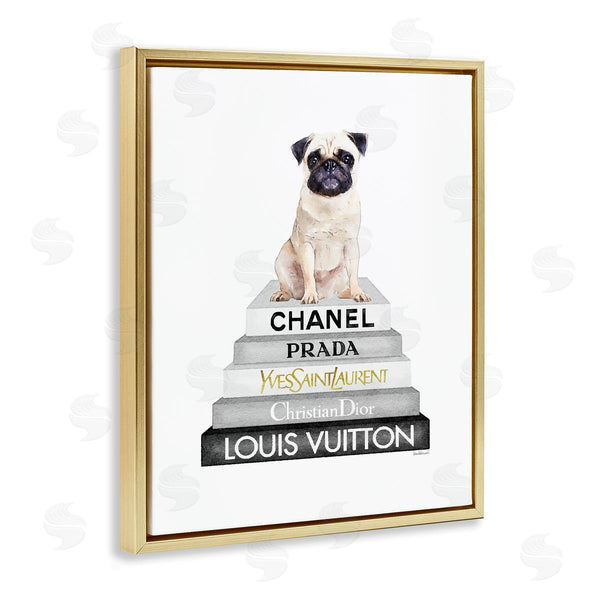 Stupell Industries Amanda Greenwood | Pug Dog Grey Fashion Books