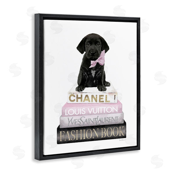 Stupell Industries Amanda Greenwood | Puppy With Bow Bookstack