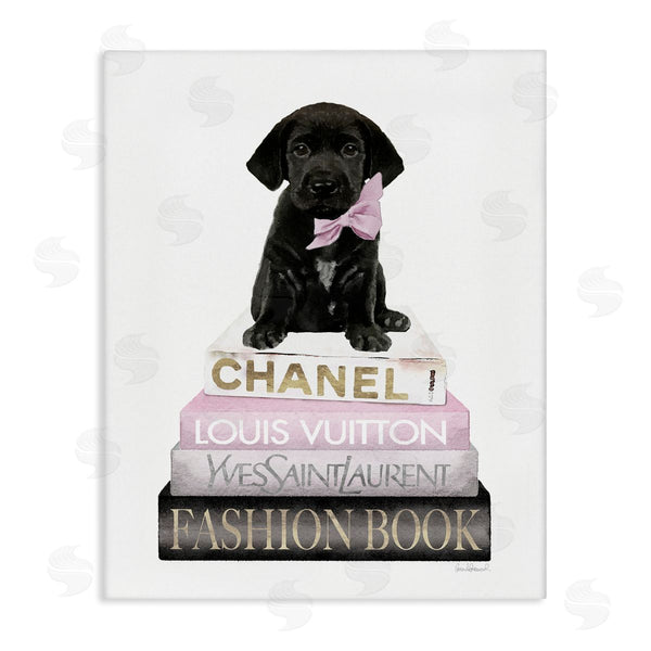 stupell industries Amanda Greenwood | Puppy with Bow Bookstack