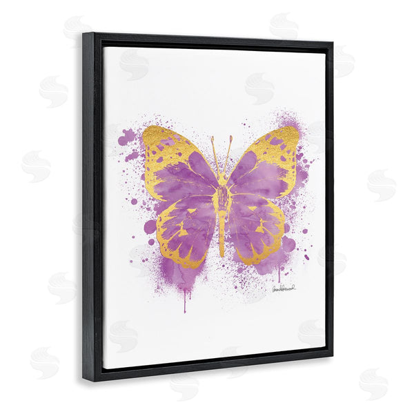 Stupell Industries Amanda Greenwood | Purple Butterfly Paint Splatter Glam