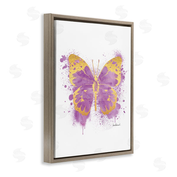 Stupell Industries Amanda Greenwood | Purple Butterfly Paint Splatter Glam