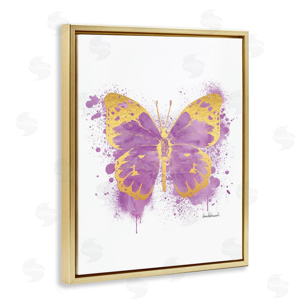 Stupell Industries Amanda Greenwood | Purple Butterfly Paint Splatter Glam