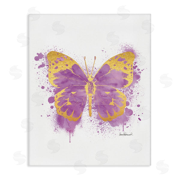 stupell industries Amanda Greenwood | Purple Butterfly Paint Splatter Glam