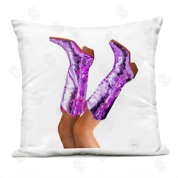Stupell Industries Amanda Greenwood | Purple Glam Cowgirl Boots Printed Throw Pillow