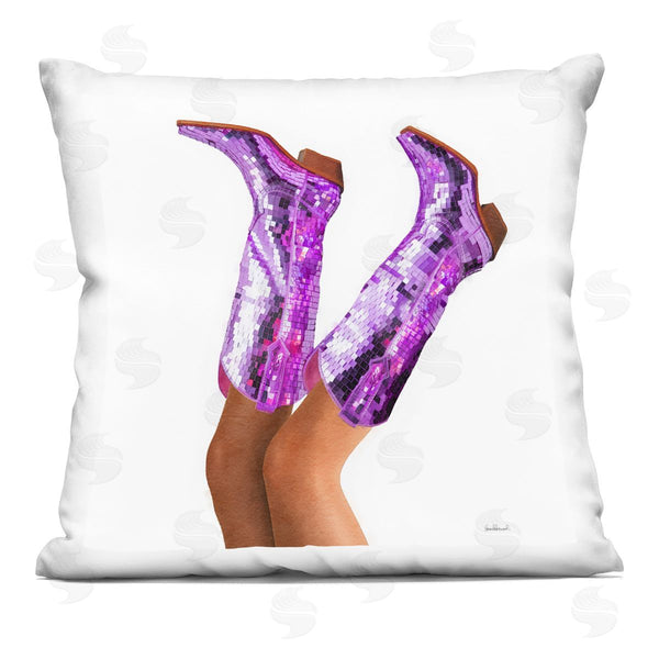 stupell industries Amanda Greenwood | Purple Glam Cowgirl Boots Printed Throw Pillow